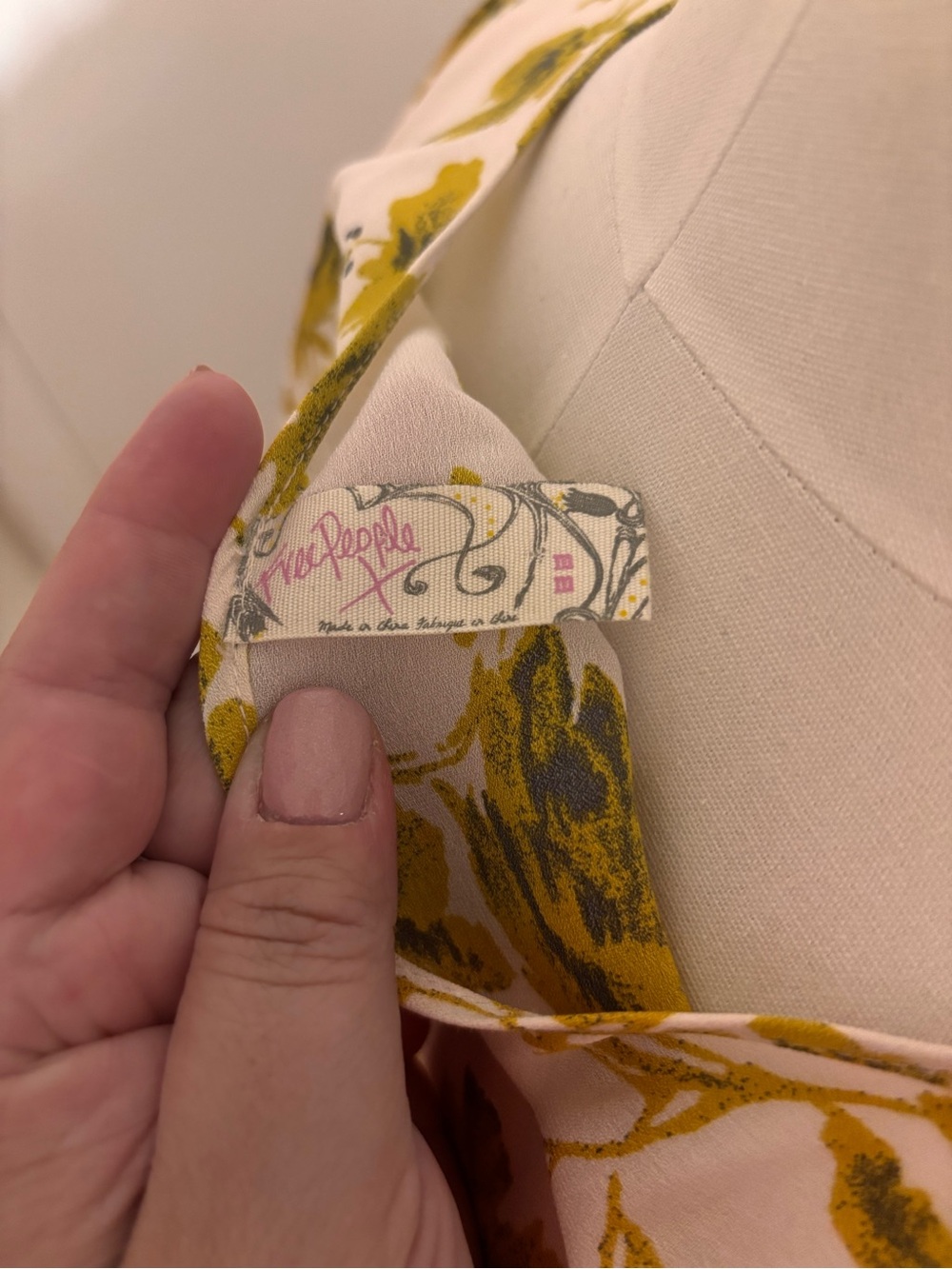 FREE PEOPLE Floral Button-Front Babydoll Dress in Mustard on Blush - Picture 5 of 5